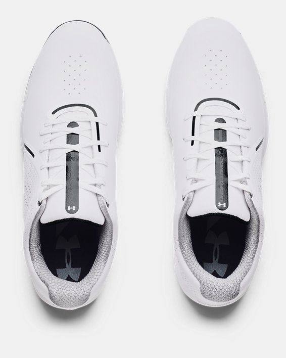 男UA Charged Draw RST Wide E高爾夫球鞋, White, pdpMainDesktop image number 2